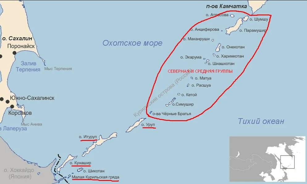 Карта россии сахалин и камчатка