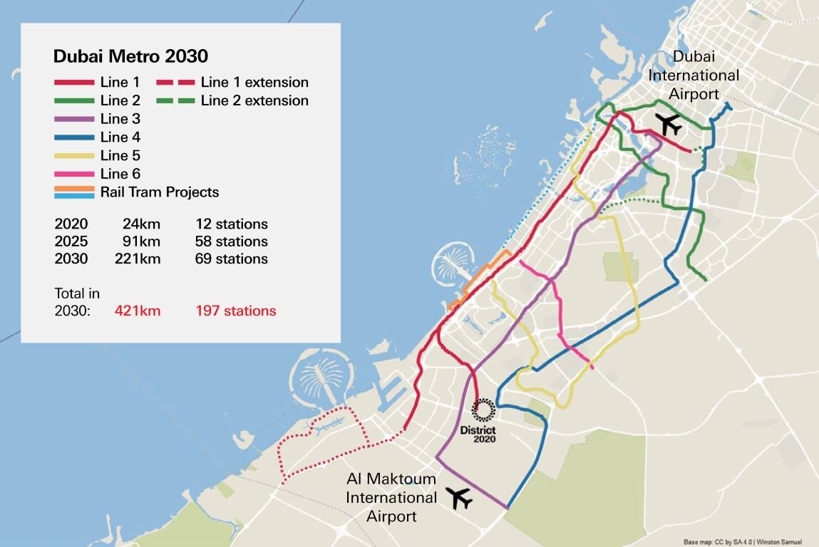 Карта метро дубай 2022