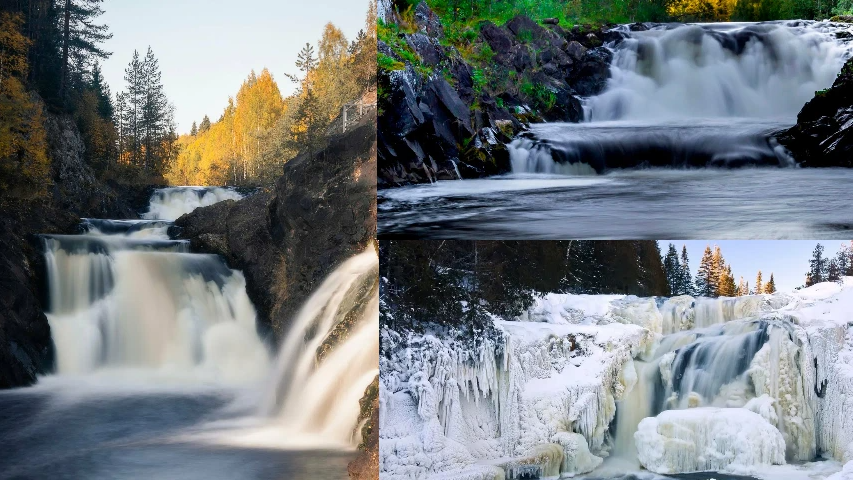 Водопад Кивач 4k