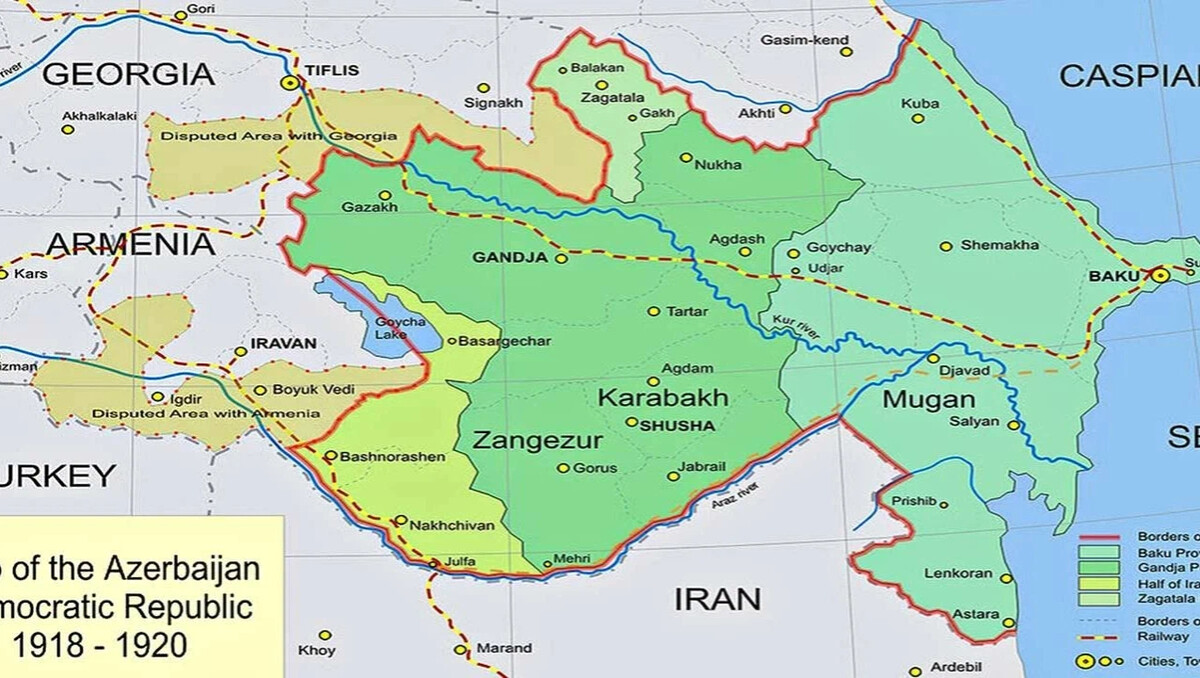 Карта азейбарджана с кем проходят границы