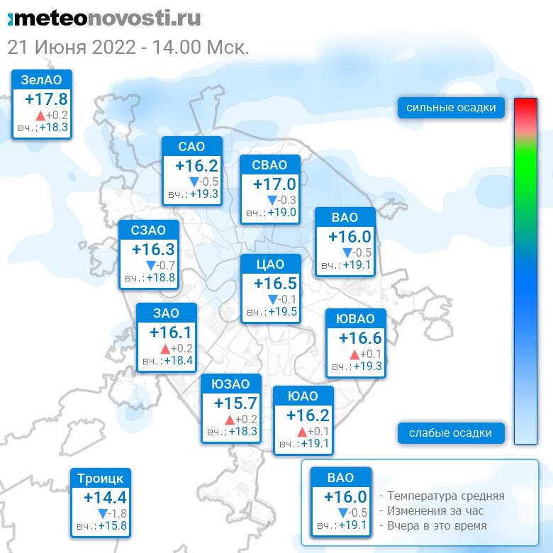 Температура лета 2022. Прогноз погоды в Москве на 14.