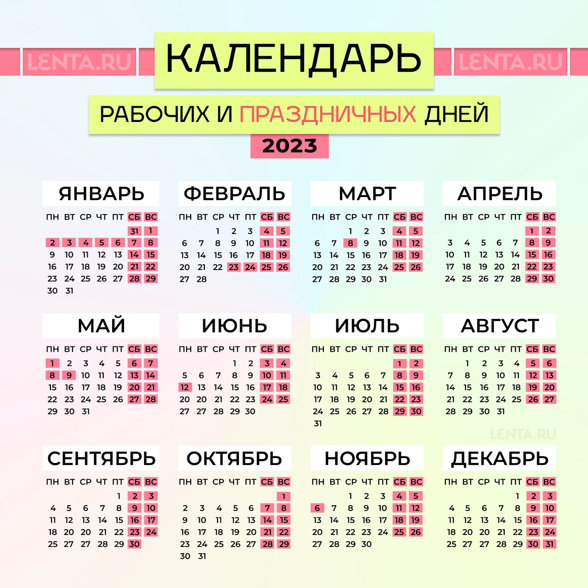 Выходные новый 2023 как отдыхаем. Выходные и праздничные дни в 2023. Нерабочие праздничные дни в 2023. Календарь 2023 с праздниками. График праздничных дней 2023.