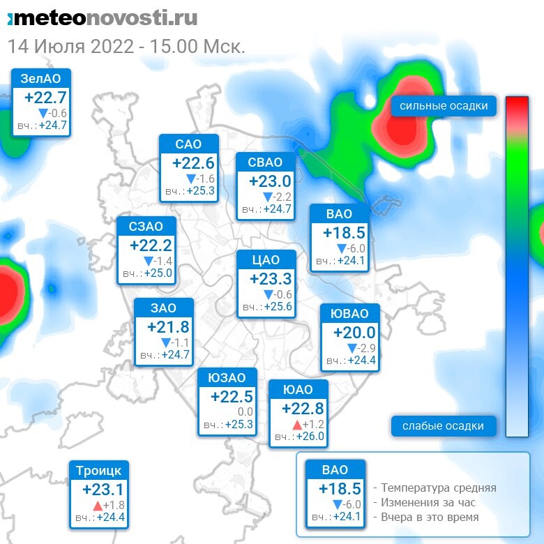 средняя температура лета 2018
