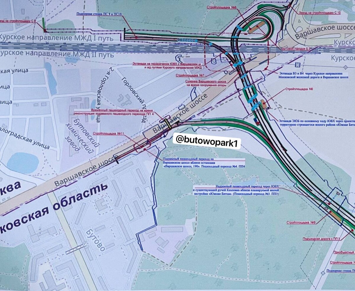 Варшавское шоссе подземные переходы на карте