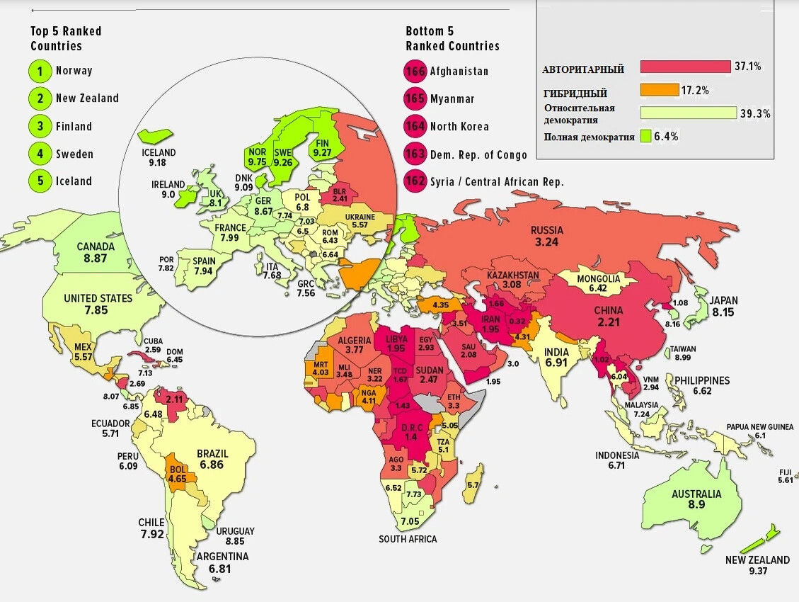 Карта индекса демократии - 89 фото