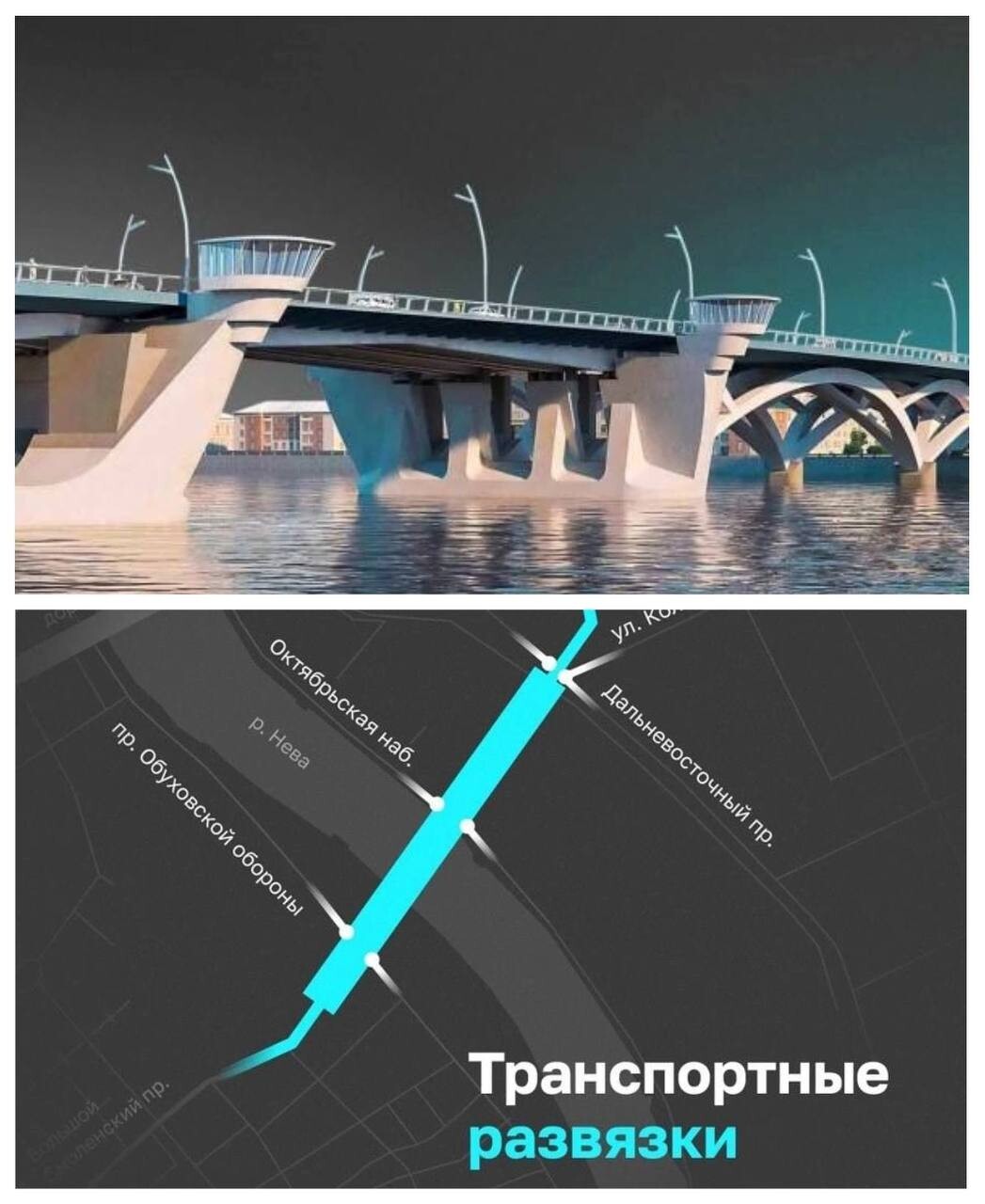 Проект нового моста через неву в невском районе