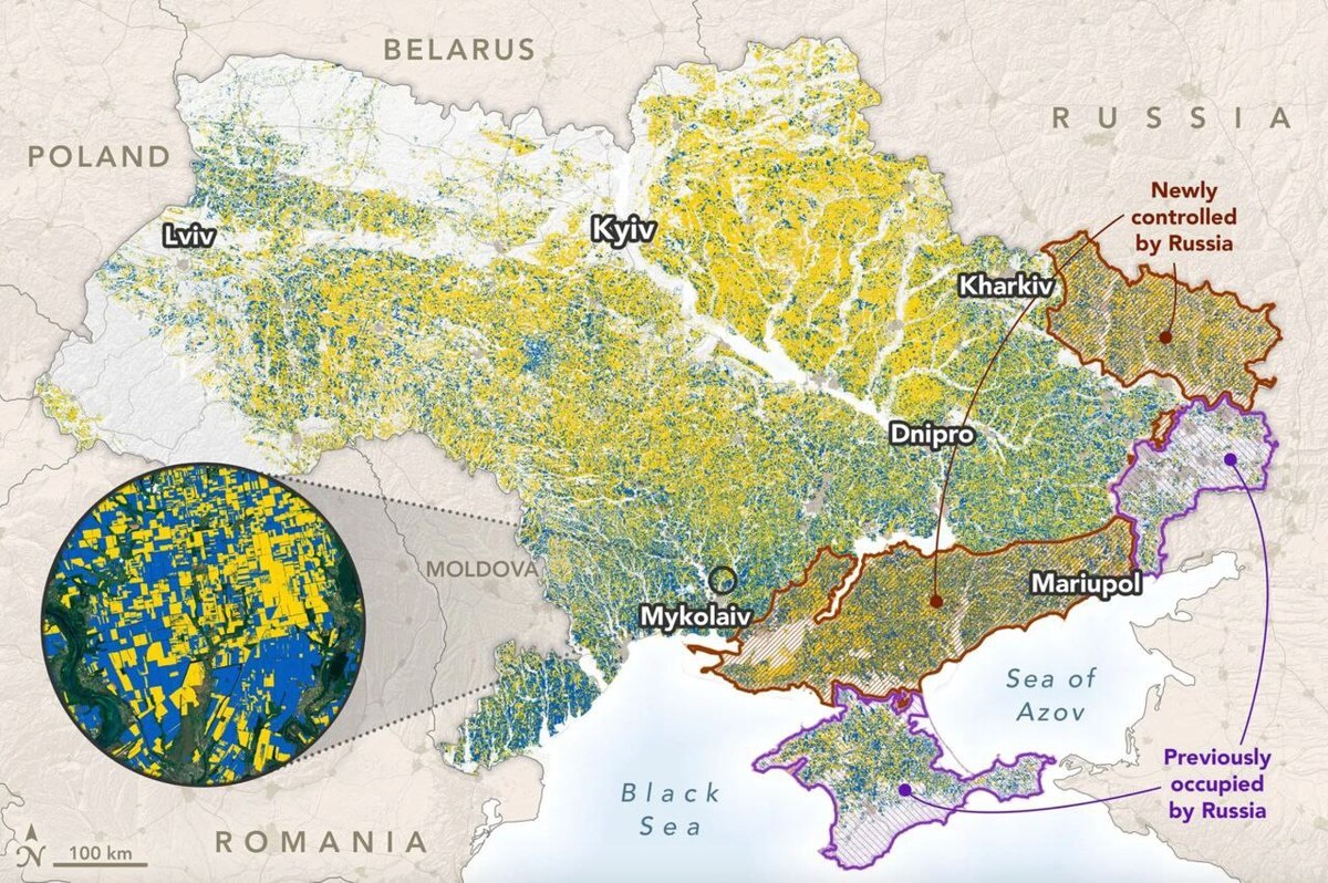 Карта украины из космоса