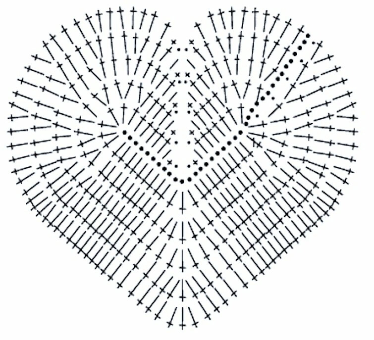 Мини сердечко крючком схема