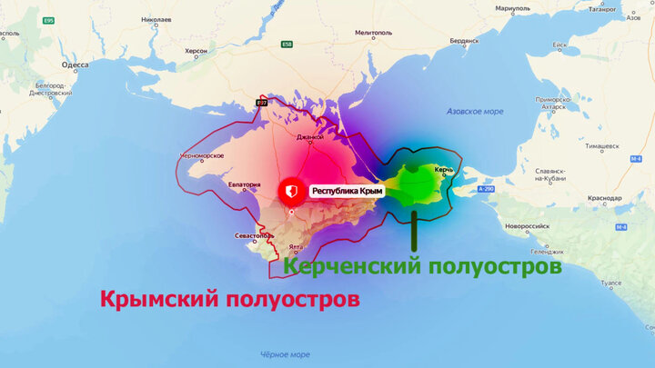 Географическая карта керченского полуострова