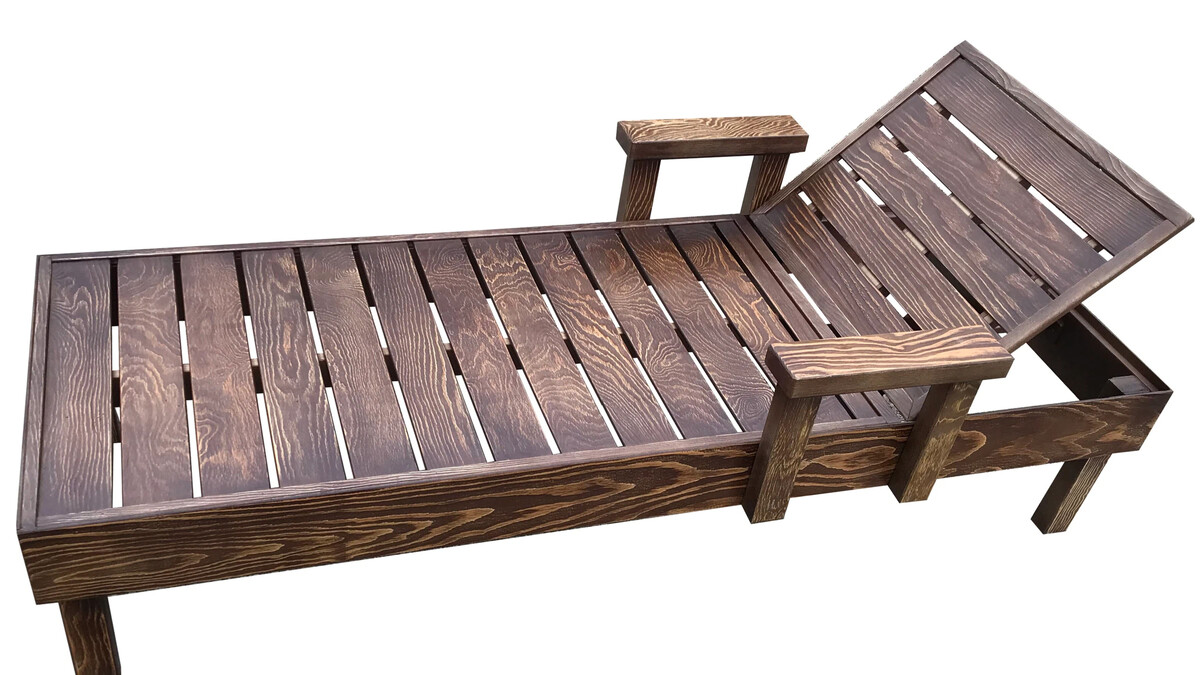 Wooden Outdoor Chaise Lounge l15