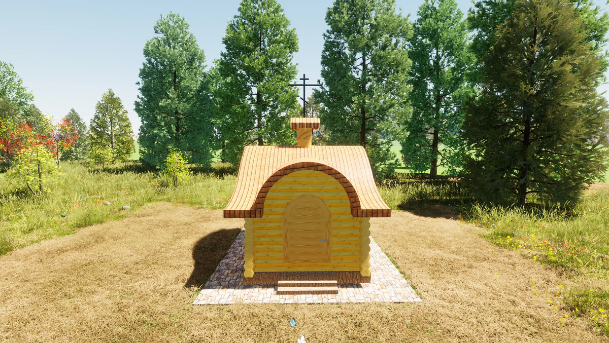 Проект часовни из бревна