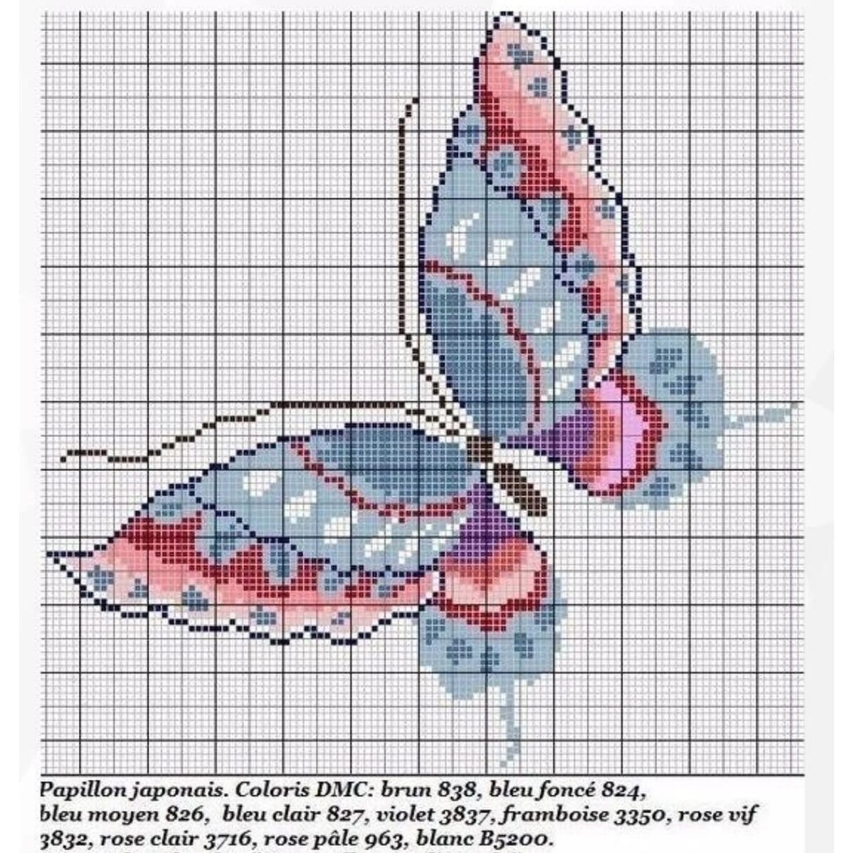 Схема бабочки для вышивки