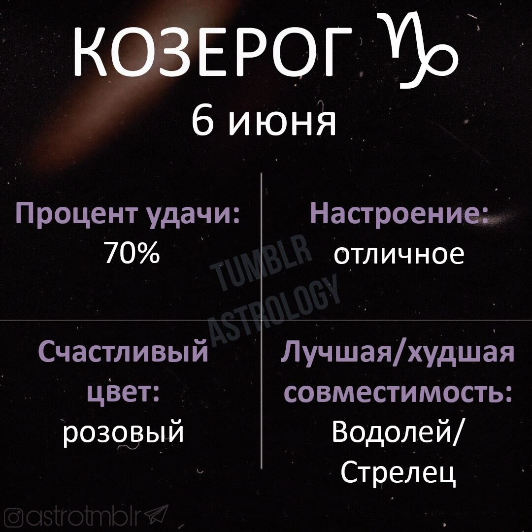 Гороскоп козерог на июнь