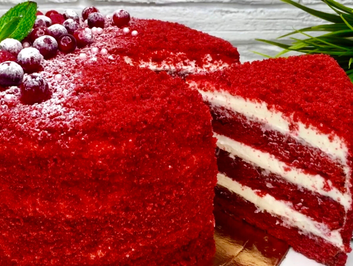 Торт красный бархат на сковороде рецепт с фото