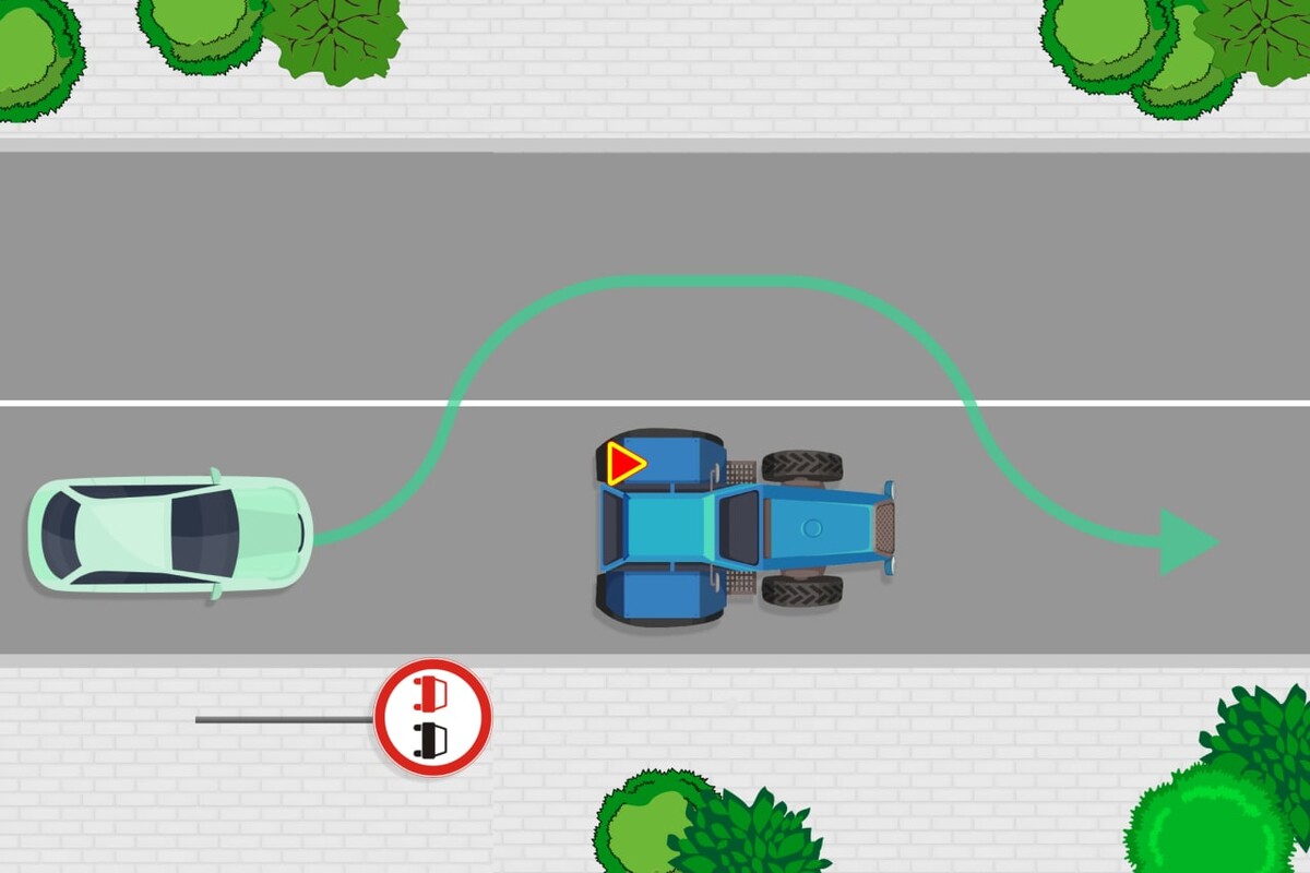 Можно ли обогнать трактор через сплошную линию. На трактора знаки для обгона. Обгон трактора. ПДД обгон трактора. Можете ли вы обогнать трактор.