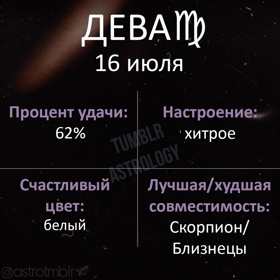 Гороскоп дева на 1 сентября