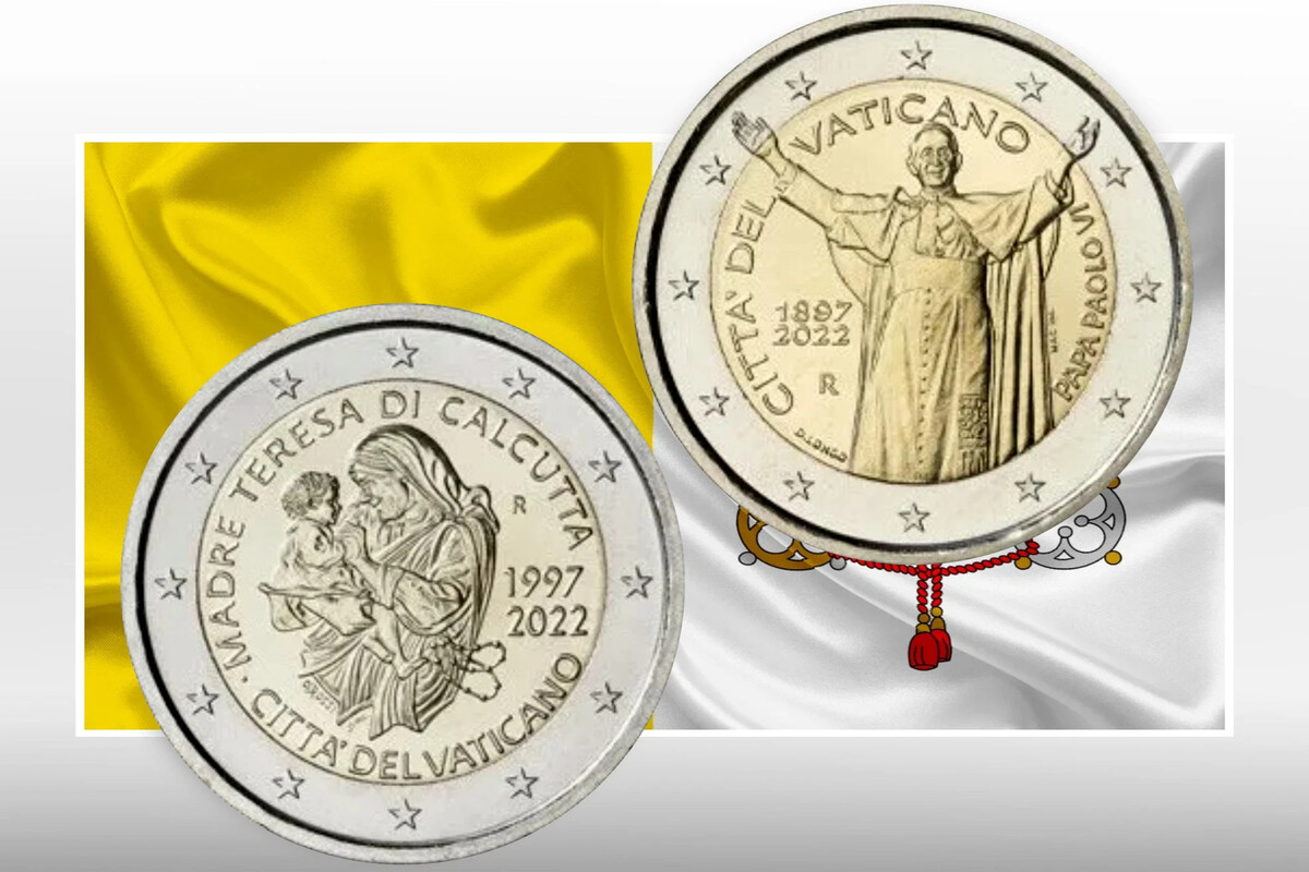 Памятные 2 евро 2024. 2 Евро 2022. Ватикан 2 евро 2022 г.. Выпуск 2 евро 2022. Новая монета Ватикана 2022г.