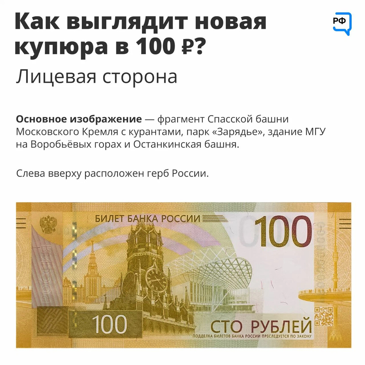 Новая купюра 100 рублей