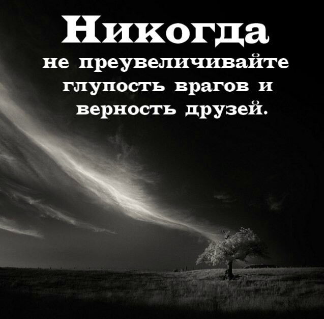 Никогда не преувеличивайте глупость врагов и верность друзей картинки