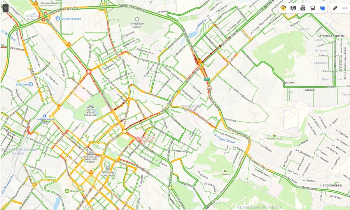 Карта симферополя с пробками сейчас