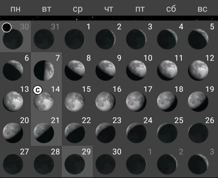 Фаза луны 19 июля 2024