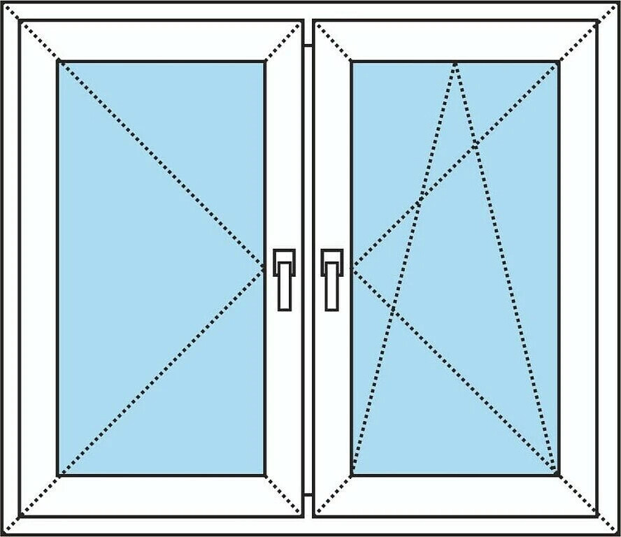 Эскиз трехстворчатого окна пвх