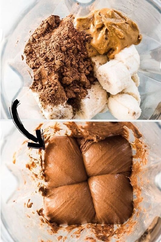 Десерт из банана и какао в морозилке