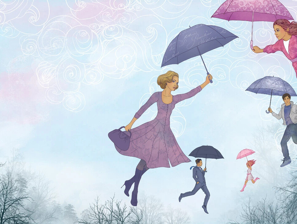 Мэри поппинс летит на зонтике картинки