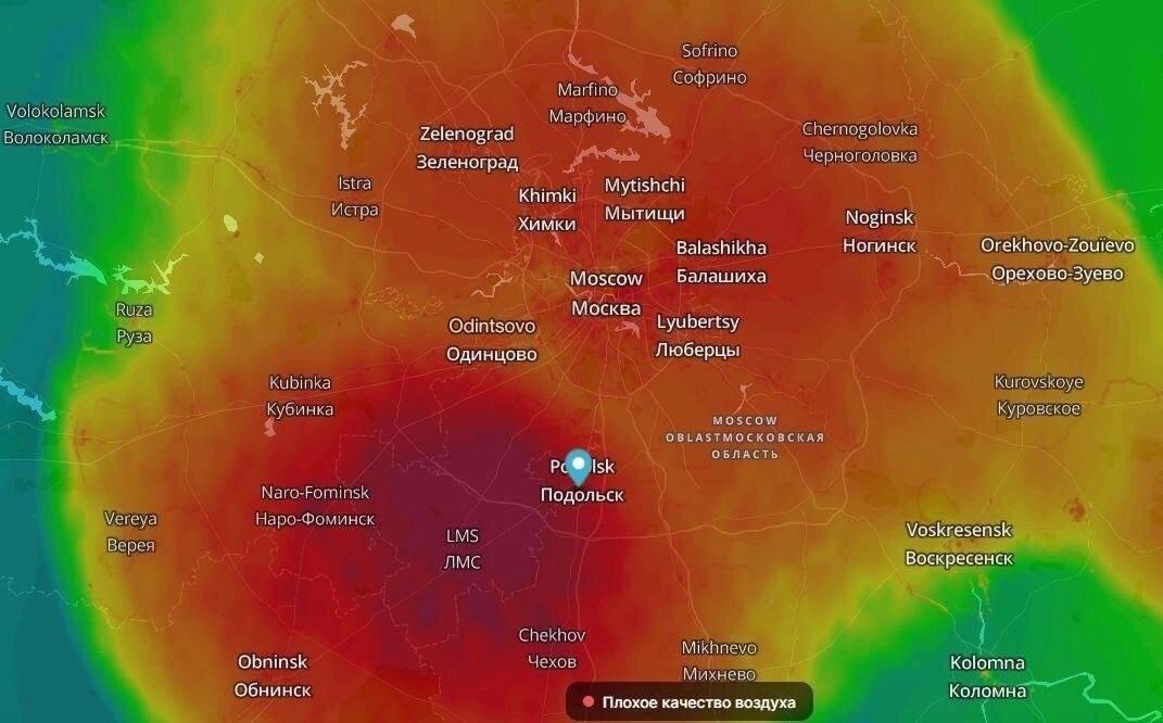 Воздух в москве карта