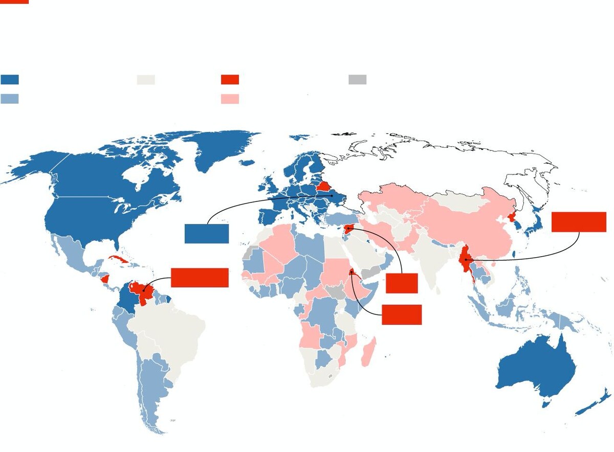 Карта стран которые ввели санкции