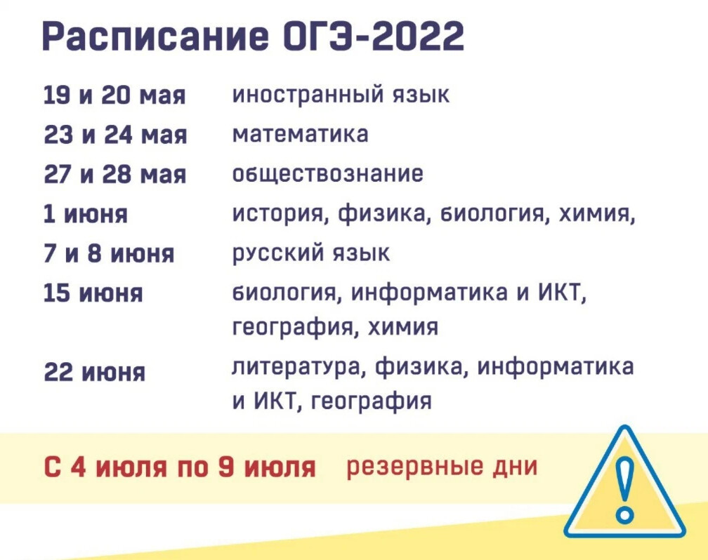 Когда первый экзамен огэ 2024