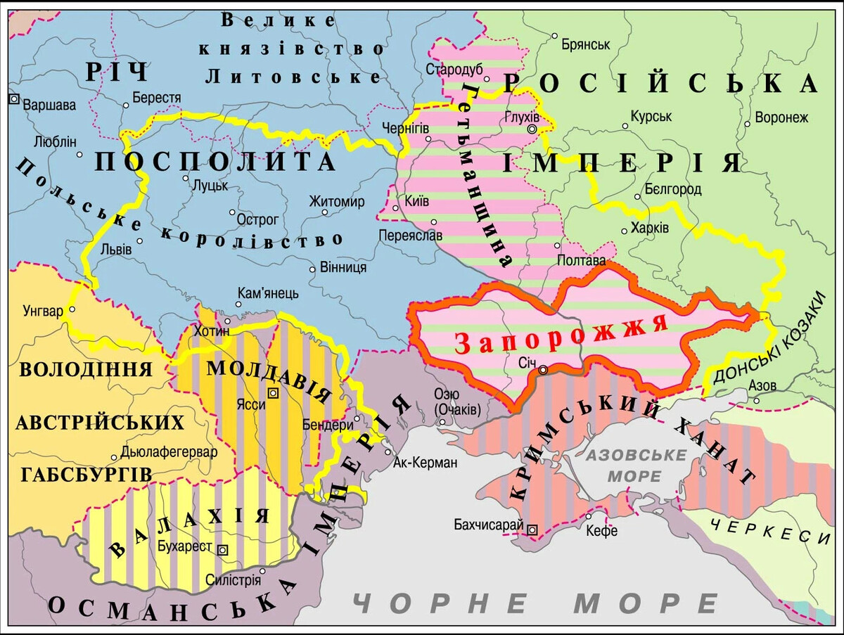 Карта казачества в российской империи