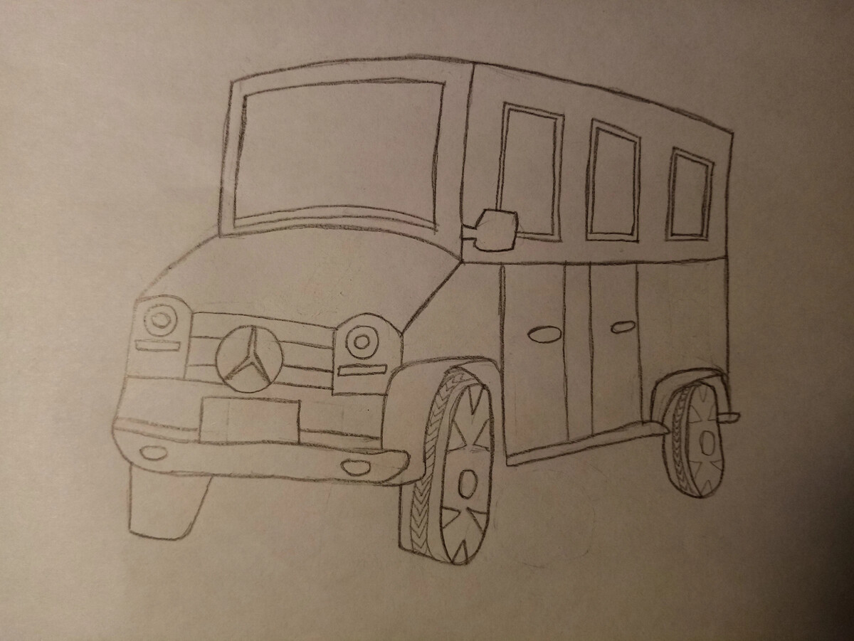Как нарисовать машину гелик