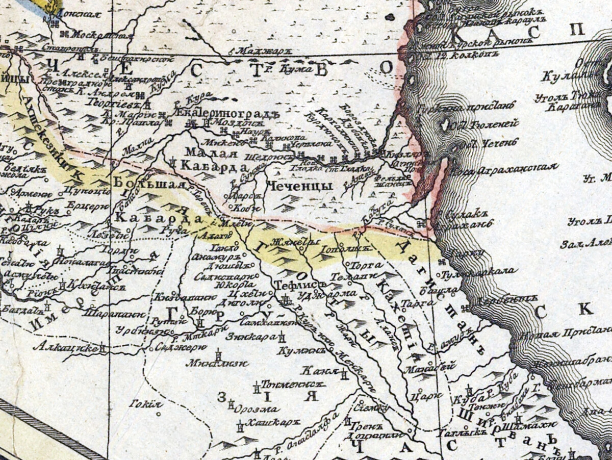 Карта чечни 18 века