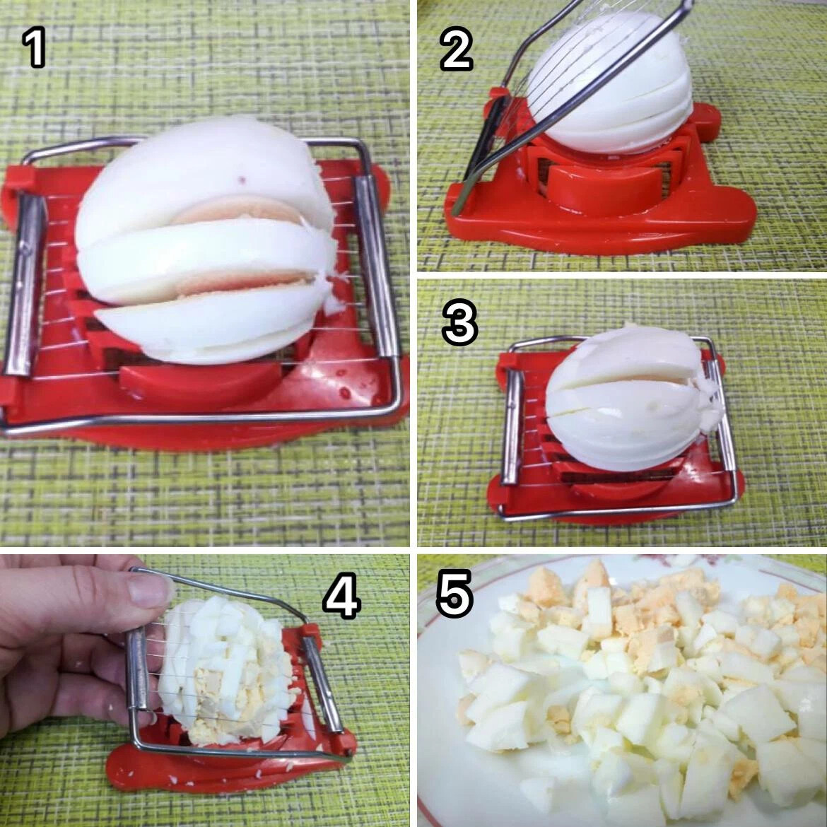 Как нарезать яйца кубиками