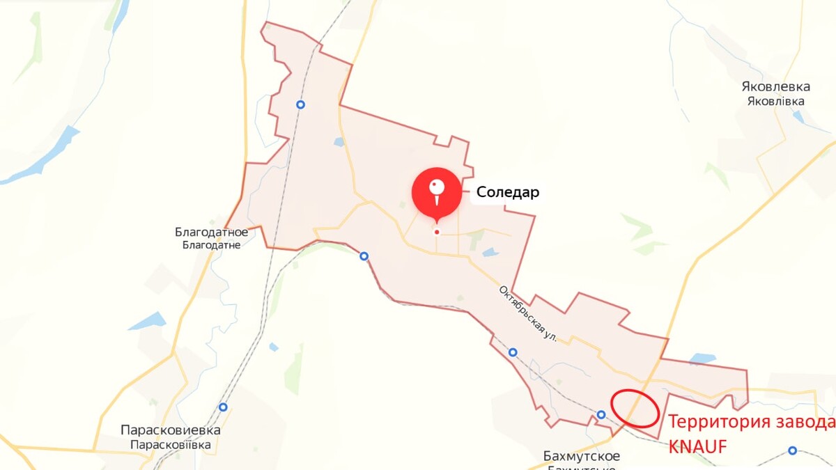 Карта бахмута и соледара