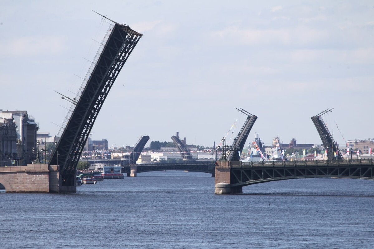 Разведение троицкого моста фото