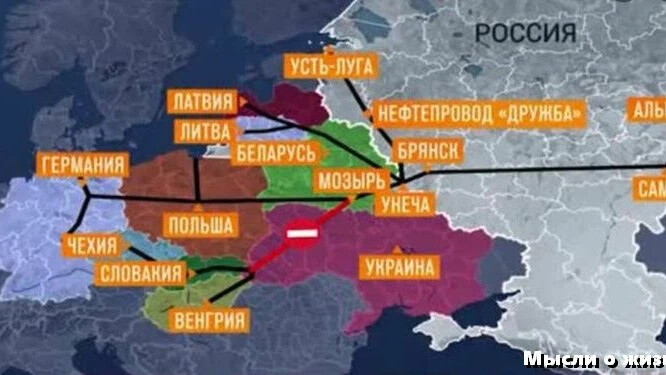 Карта нефтепровода дружба на украине