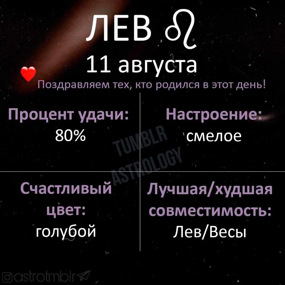 Лев 11 августа женщина