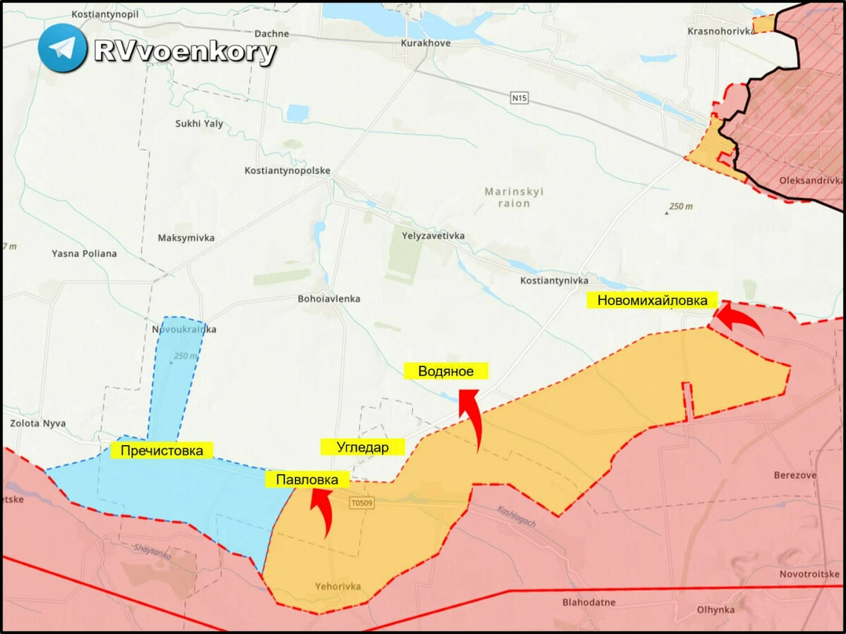 Угледарское направление карта