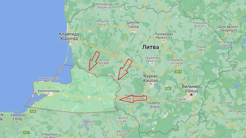 Карта калининграда польши и литвы