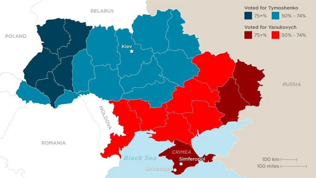 Западная украина и восточная украина карта