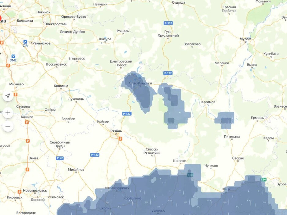 Карта осадков рязанской области в реальном времени