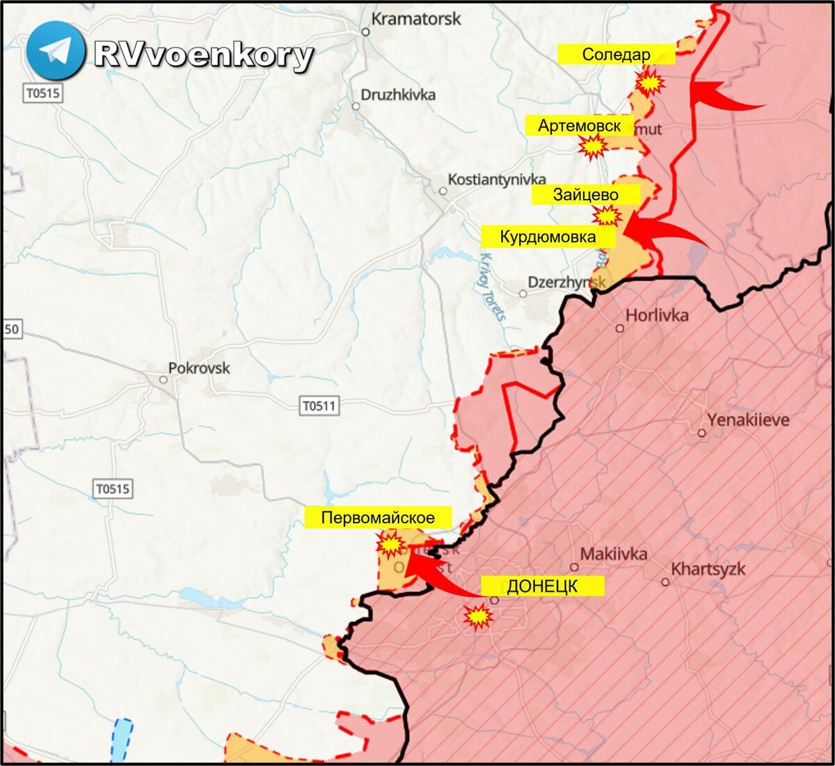 Карта луганской и донецкой республики