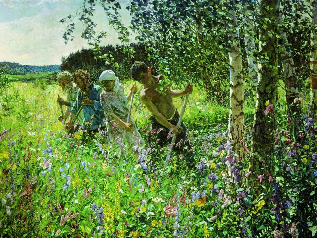 Аркадий Пластов «Сенокос», 1945 год Картину «Сенокос» художник писал в ...