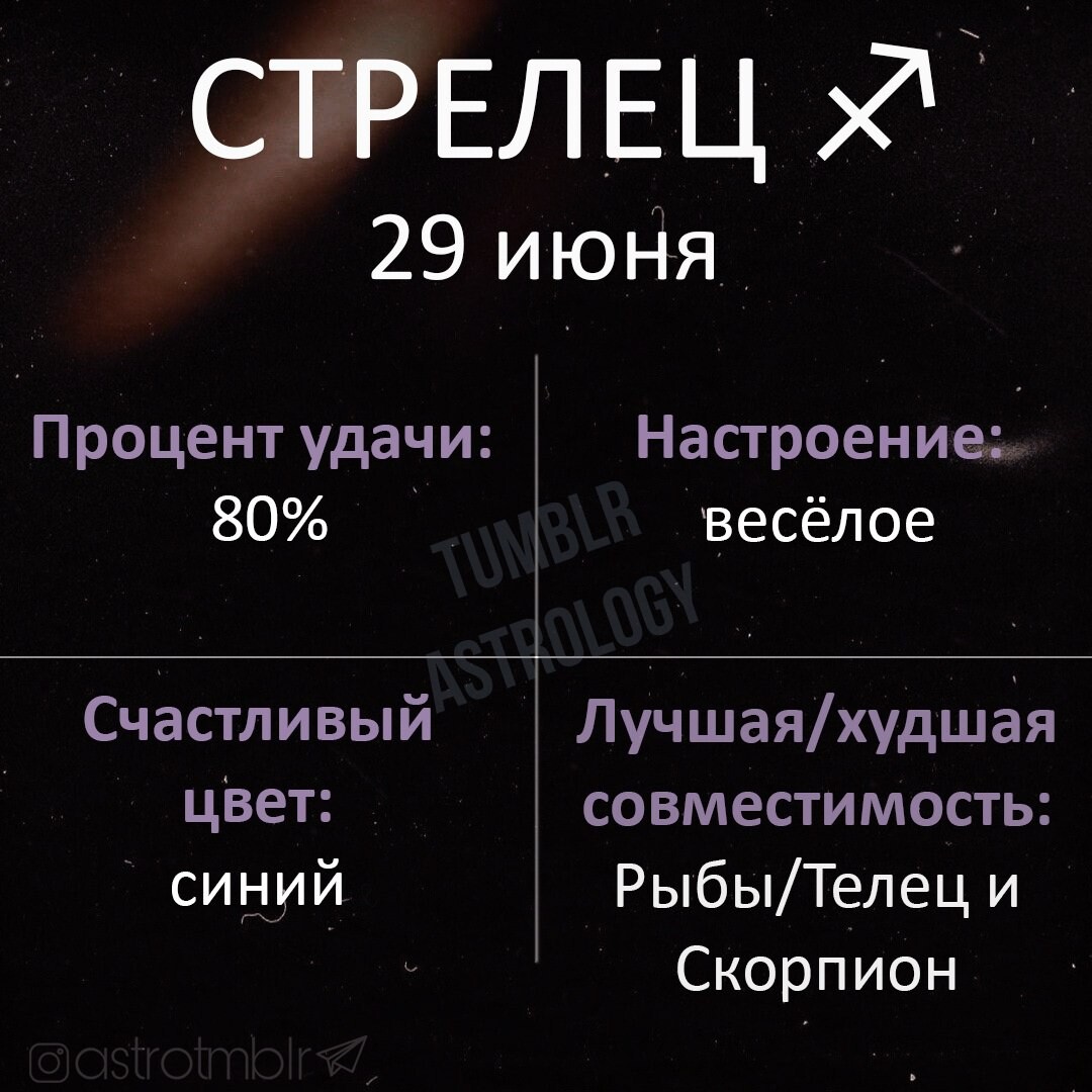 Гороскоп стрелец 29 апреля