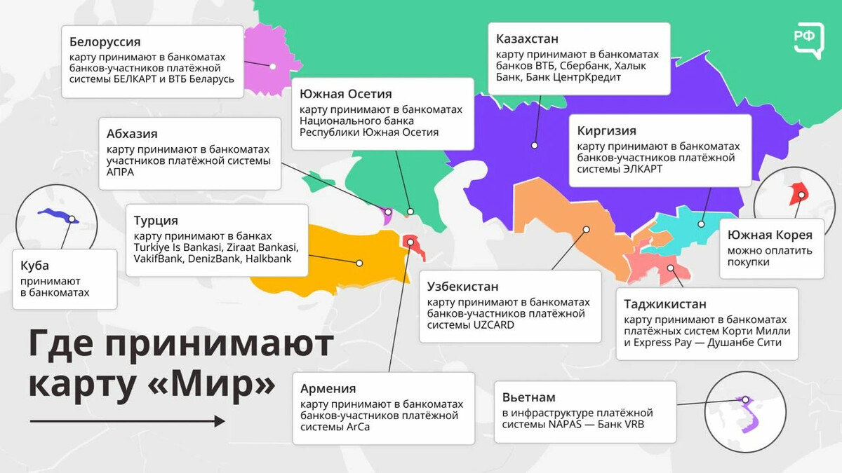 Карта мир где принимают