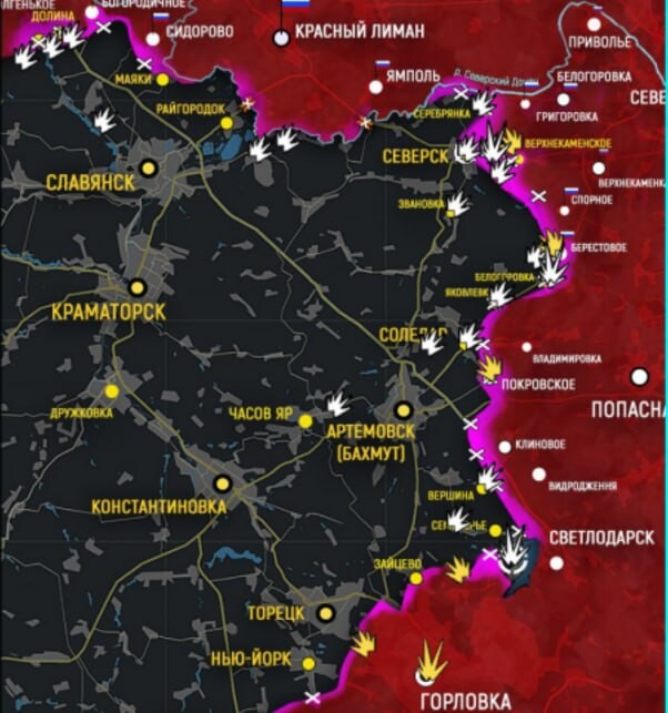 Подробная карта бахмута