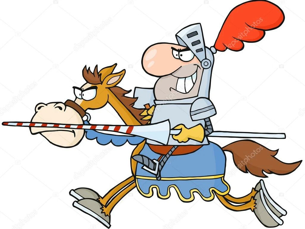 Рыцарь на коне мультяшный смешной