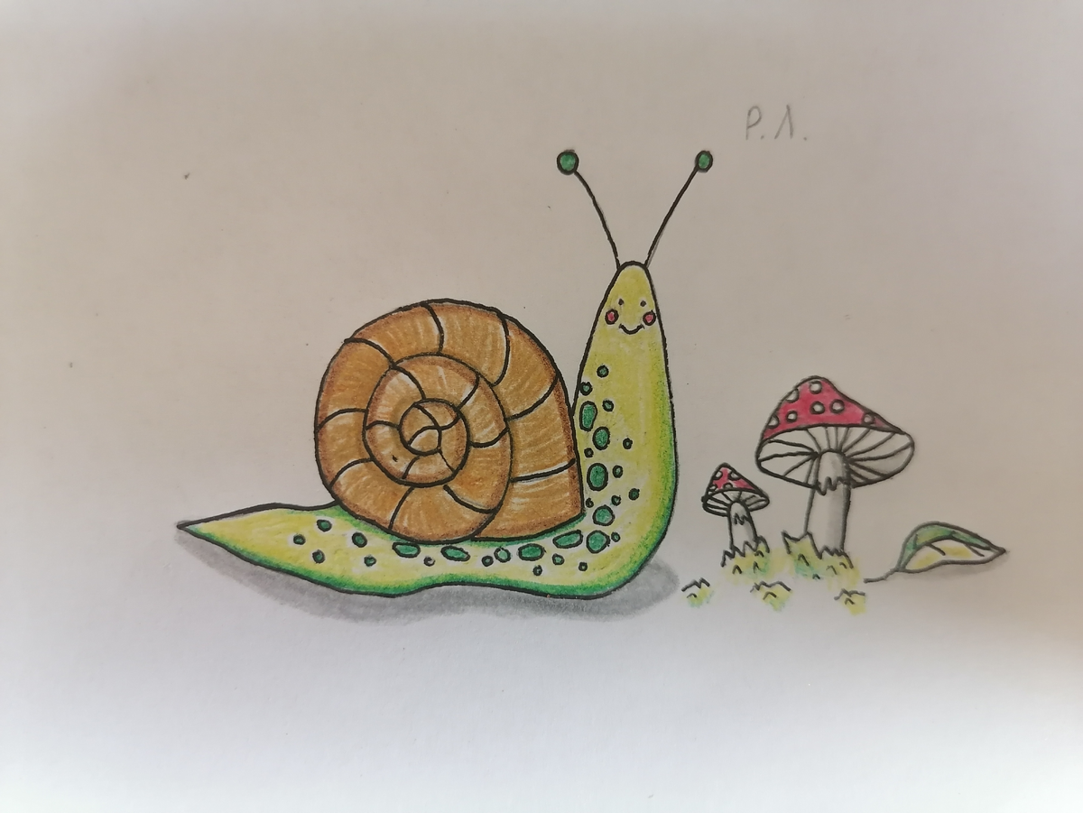 Как нарисовать улитку на камне